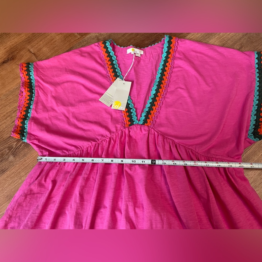 NWT Boden crochet cotton pockets dress 22 24 V neck‎ pink resort boho beach - Picture 12 of 15